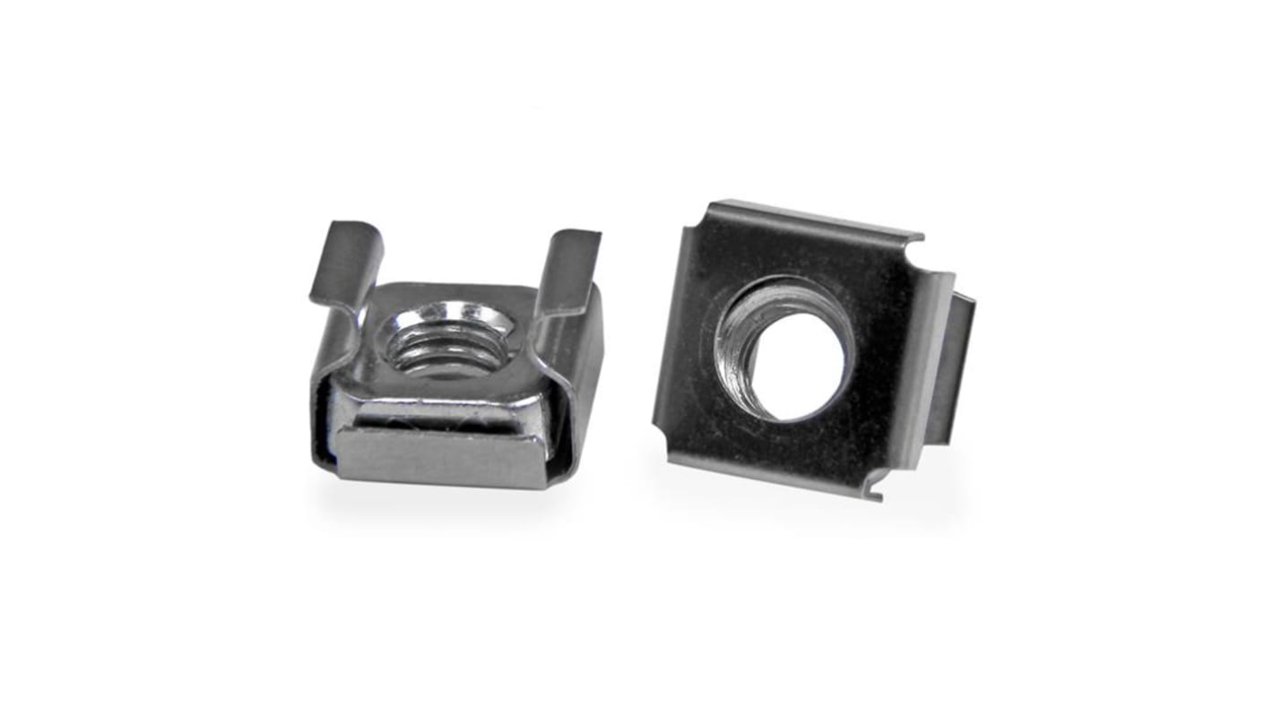 StarTech.com CABCA Series Cage Nut for Use with Rack Mounting Hardware, M6mm Thread, 100 Piece(s), 0.5 x 0.4 x 0.5in