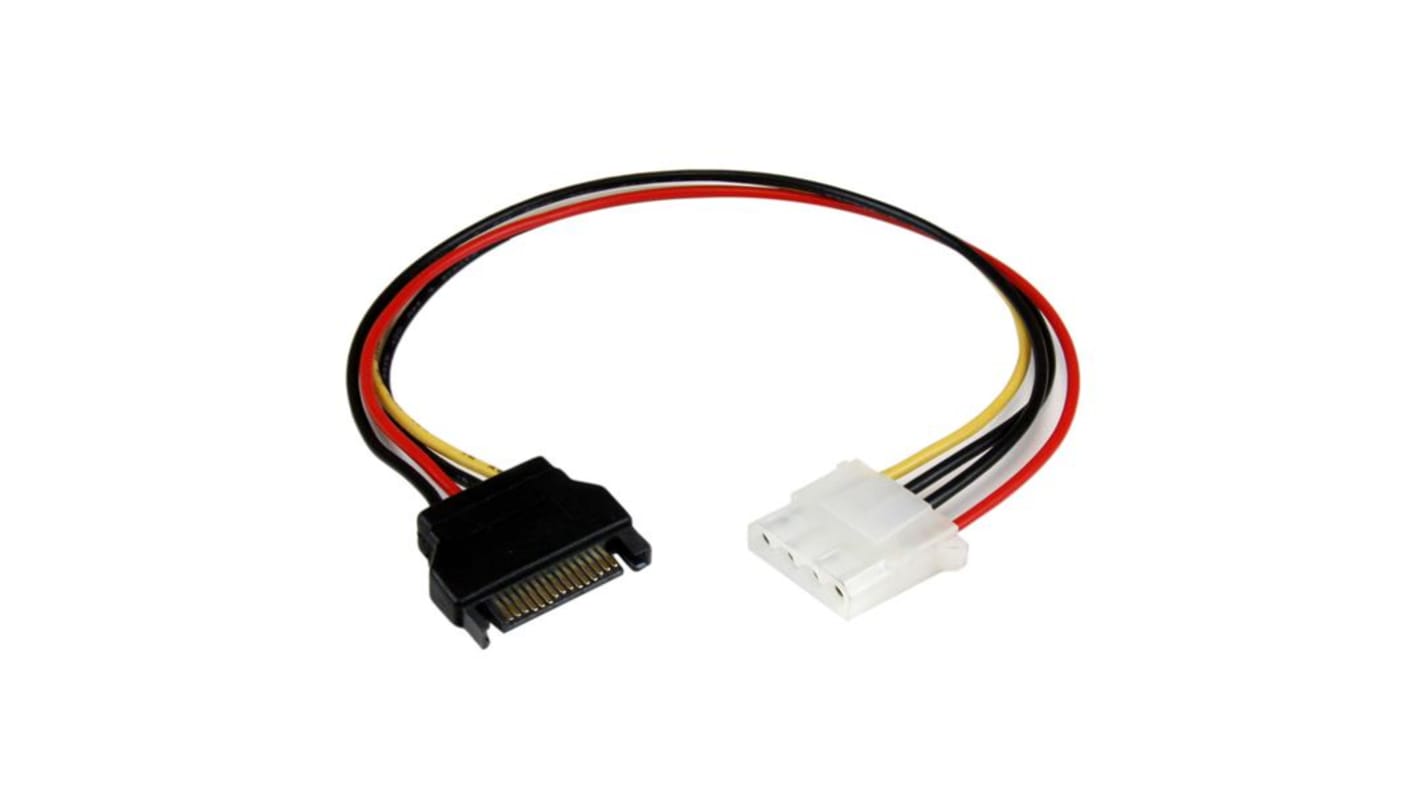 Cable SATA StarTech.com, con. A: Alimentación SATA Macho de 15 vías, con. B: LP4 Hembra, long 12plg