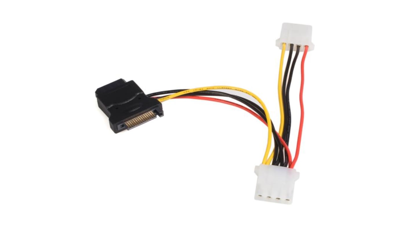 StarTech.com Male SATA Power to Female LP4  Cable, 6in