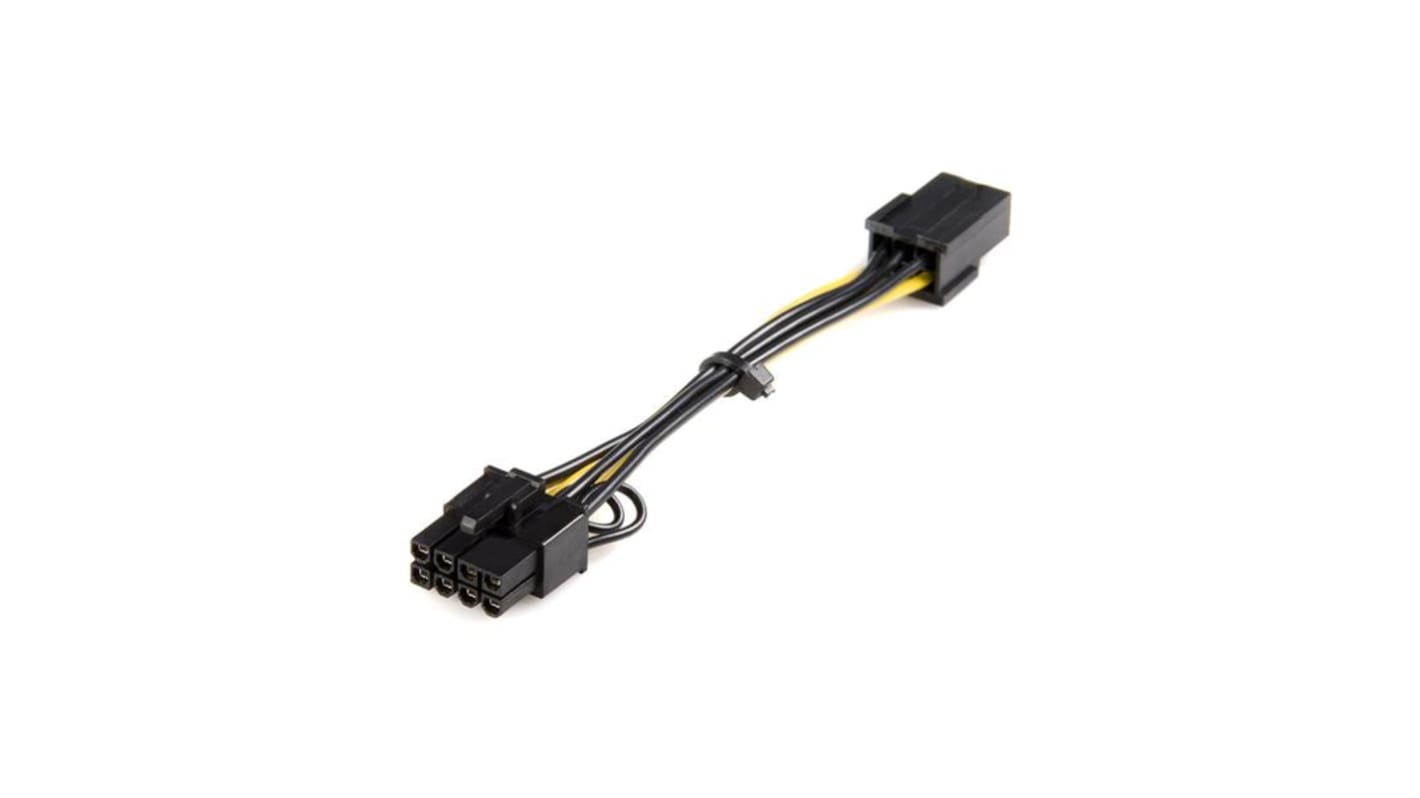 StarTech.com 6 Way Female PCIe to 8 Way Male PCIe Wire to Board Cable, 154.9mm