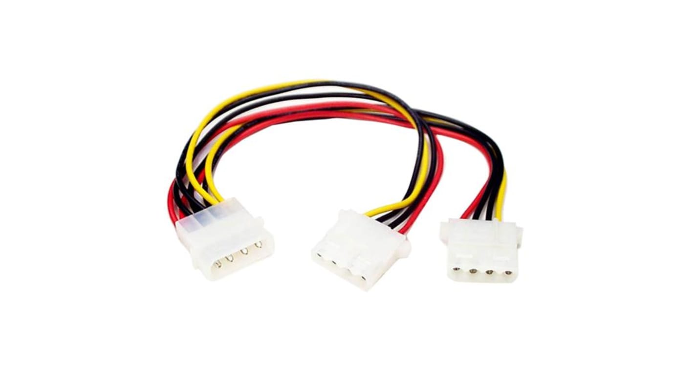 StarTech.com 4 Way Male LP4 to 4 Way Female LP4 Wire to Board Cable, 165.1mm