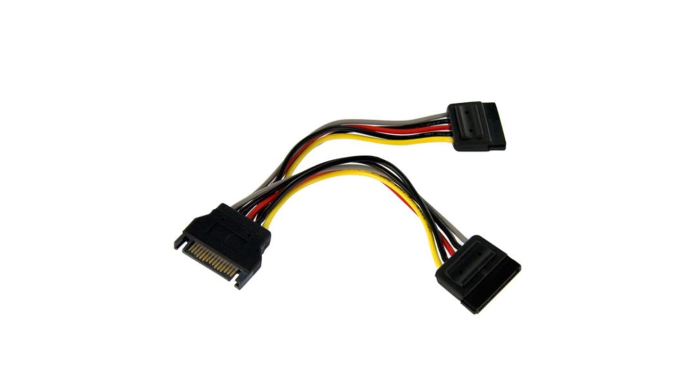 Cable SATA StarTech.com, con. A: Alimentación SATA Macho de 15 vías, con. B: Alimentación SATA Hembra, long 6plg