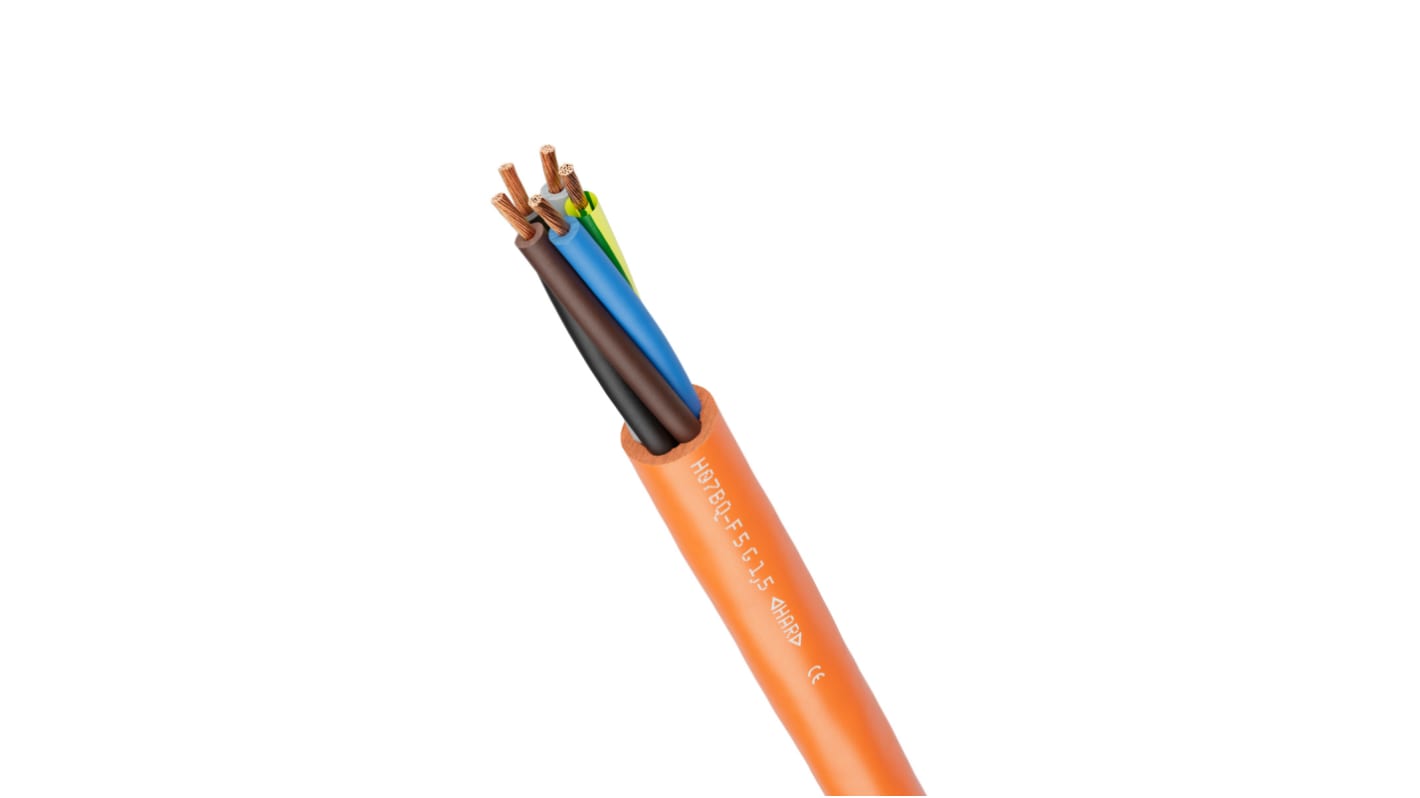 Cable de alimentación Potencia Lapp de 3 núcleos, 1 mm², long. 50m, 500 V, funda de Poliuretano, Naranja