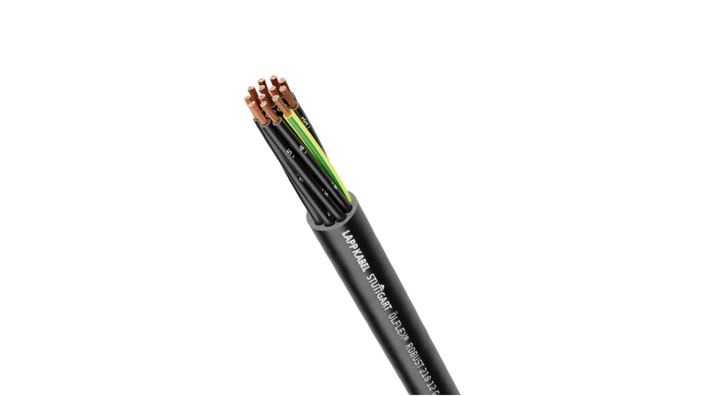 Lapp OLFLEX ROBUST 210 Control Cable, 2 Cores, 0.5 mm², Unscreened, 50m, Black Thermoplastic Elastomers TPE Sheath, 20