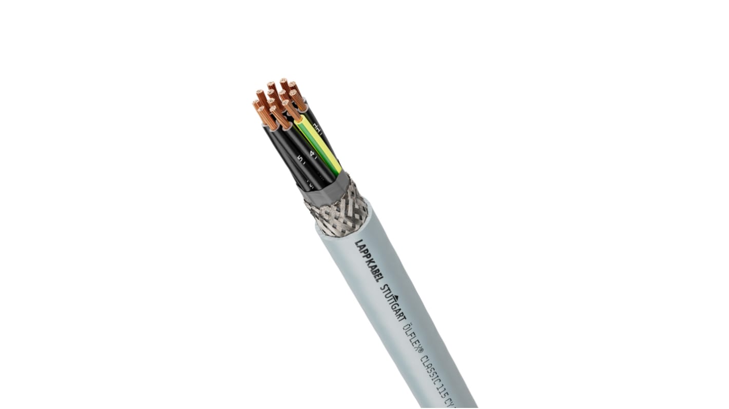 Lapp OLFLEX CLASSIC 115 CY Control Cable, 4 Cores, 0.5 mm², Screened, 50m, Silver Grey PVC Sheath, 20 AWG