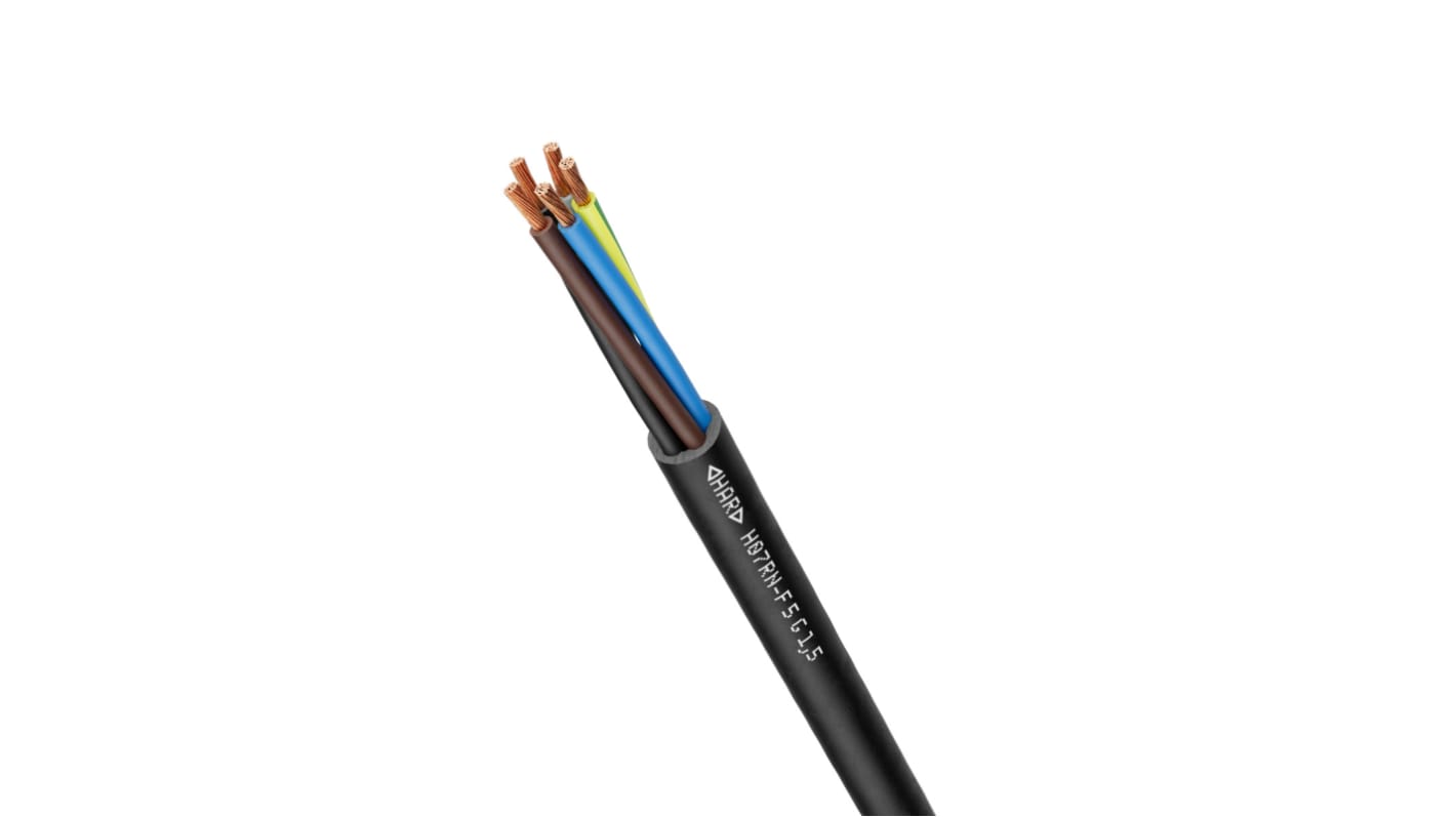 Lapp 3 Core Power Cable, 1 mm², 50m, Black Rubber Sheath, Power, 750 V