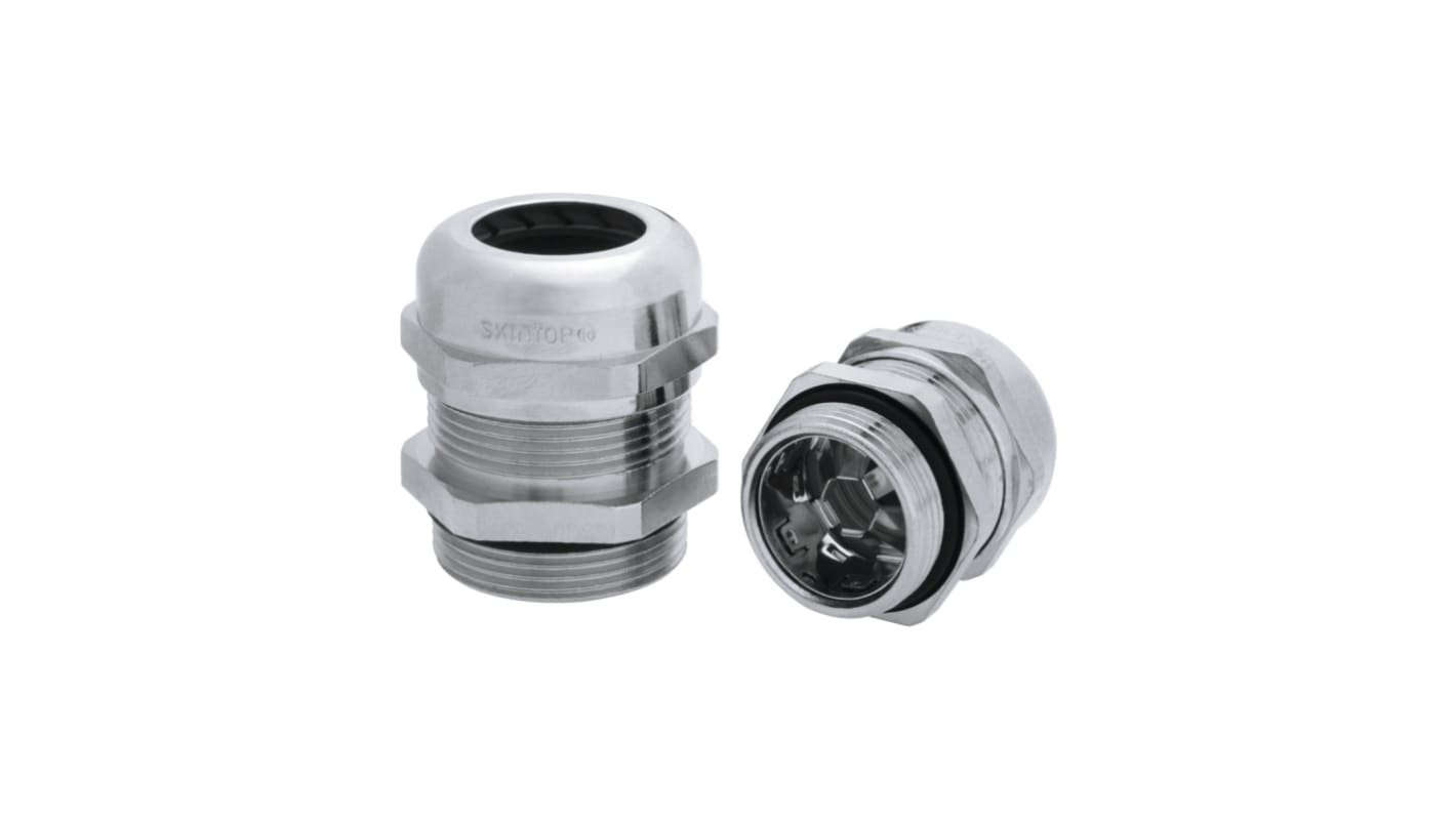 Lapp SKINTOP MS-SC-M 12 Series Silver Brass Cable Gland, M12 Thread, IP68