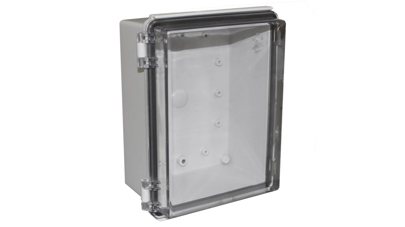 CAMDENBOSS X8 Series Grey ABS General Purpose Enclosure, IP67, IK08, Clear Lid, 220x170x105mm