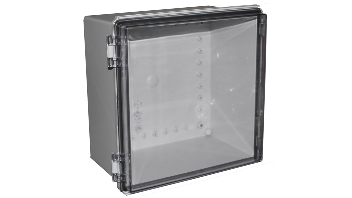 CAMDENBOSS X8 Series Grey ABS General Purpose Enclosure, IP67, IK08, Clear Lid, 300x300x180mm