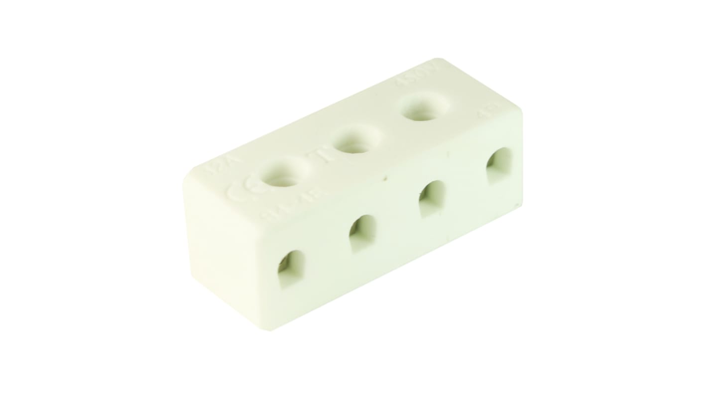 CAMDENBOSS CHTB Series Terminal Block, 4-Way, 32A, 4 mm2 Wire, Screw Termination