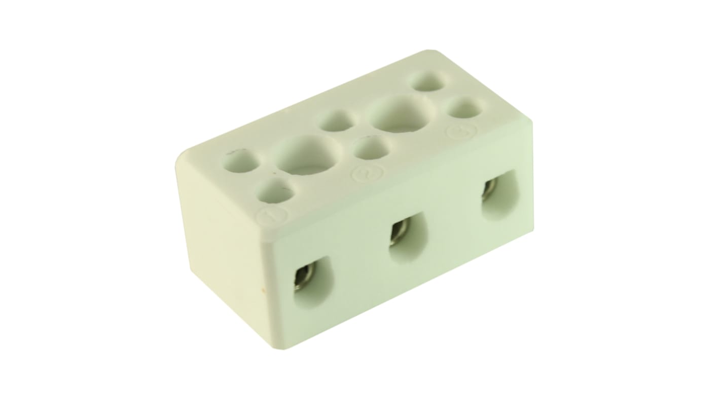 CAMDENBOSS CHTB Series Terminal Block, 3-Way, 41A, 6 mm2 Wire, Screw Termination