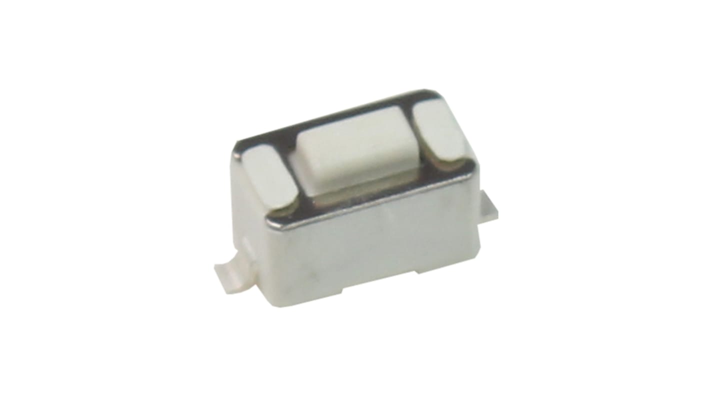 White Button Tact Switch, SPST 50mA 4.3mm Surface Mount