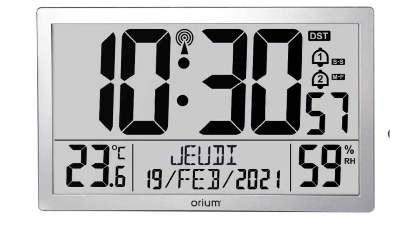 11345 Orium Silver Radio Controlled Wall Clock RS