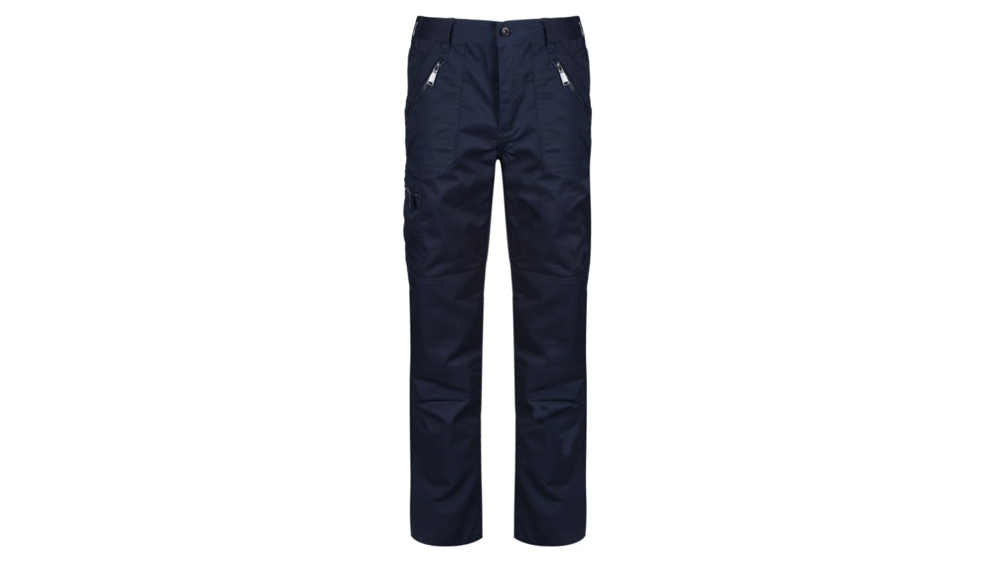 Pantaloni Action Blu Navy 35% cotone, 65% poliestere per Uomo, lunghezza 29poll Idrorepellente TRJ600 40poll 101.5cm