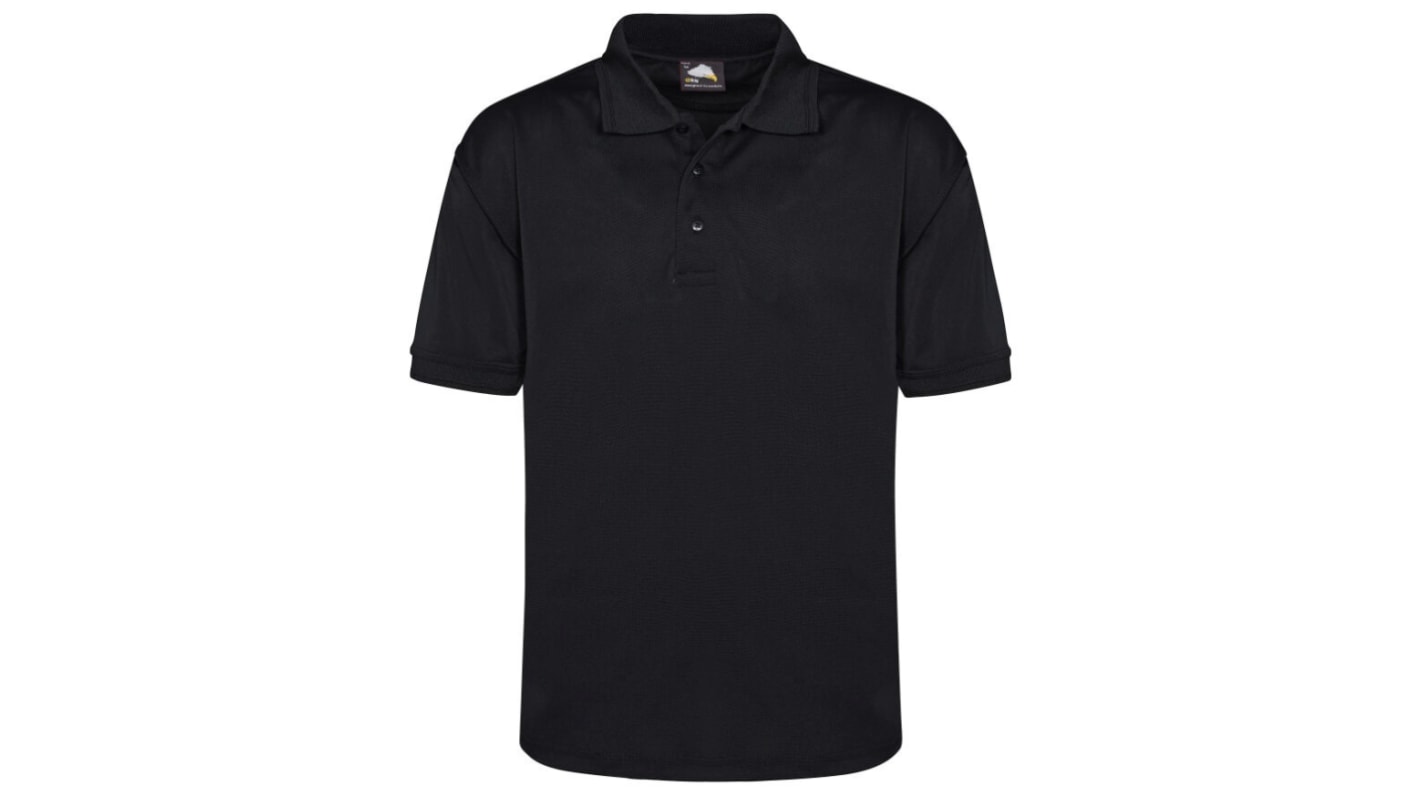 Orn 1190 Black 100% Polyester Polo Shirt, UK- XL, EUR- XL