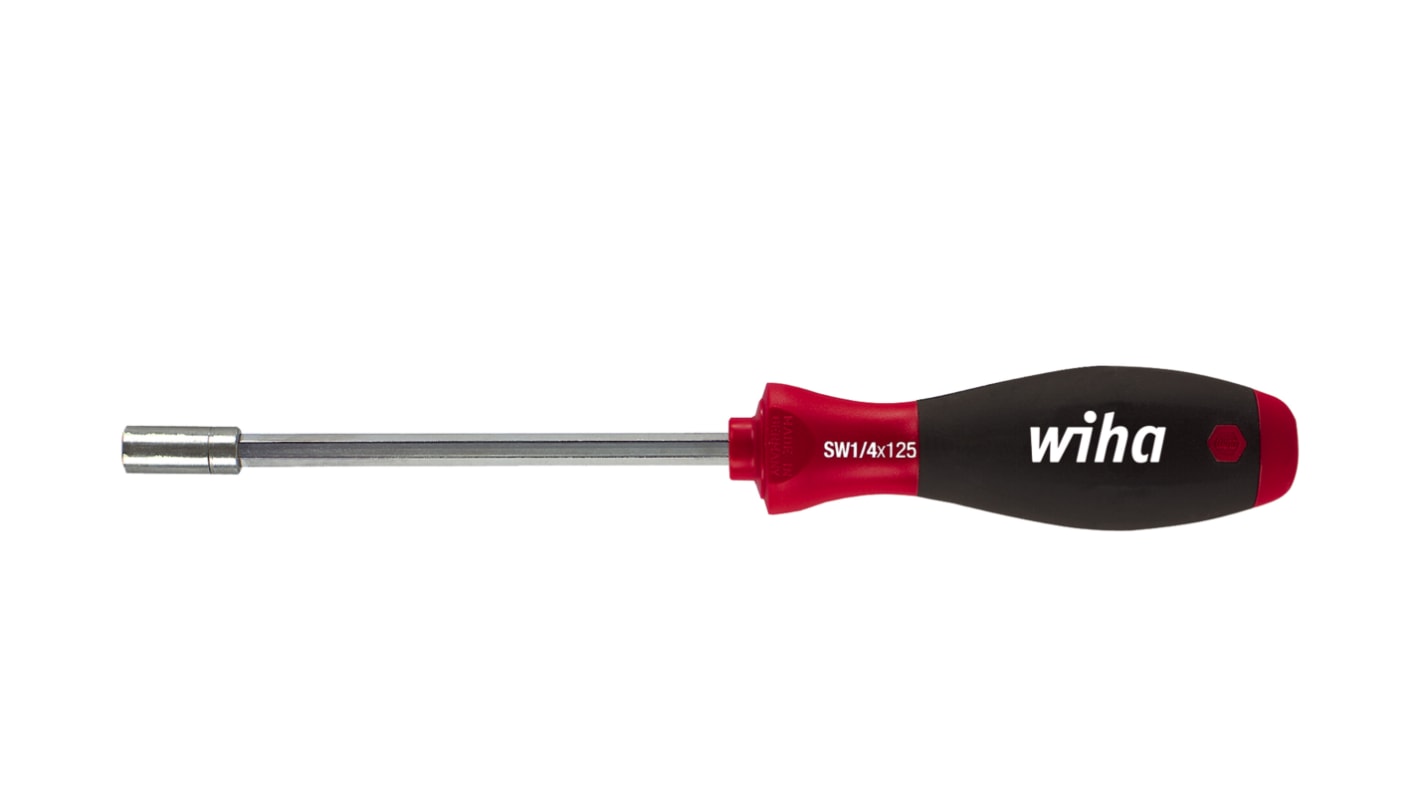 Wiha Nut Driver Bit Holder Screwdriver, 1/4 in Tip, 300 mm Blade, 418 mm Overall