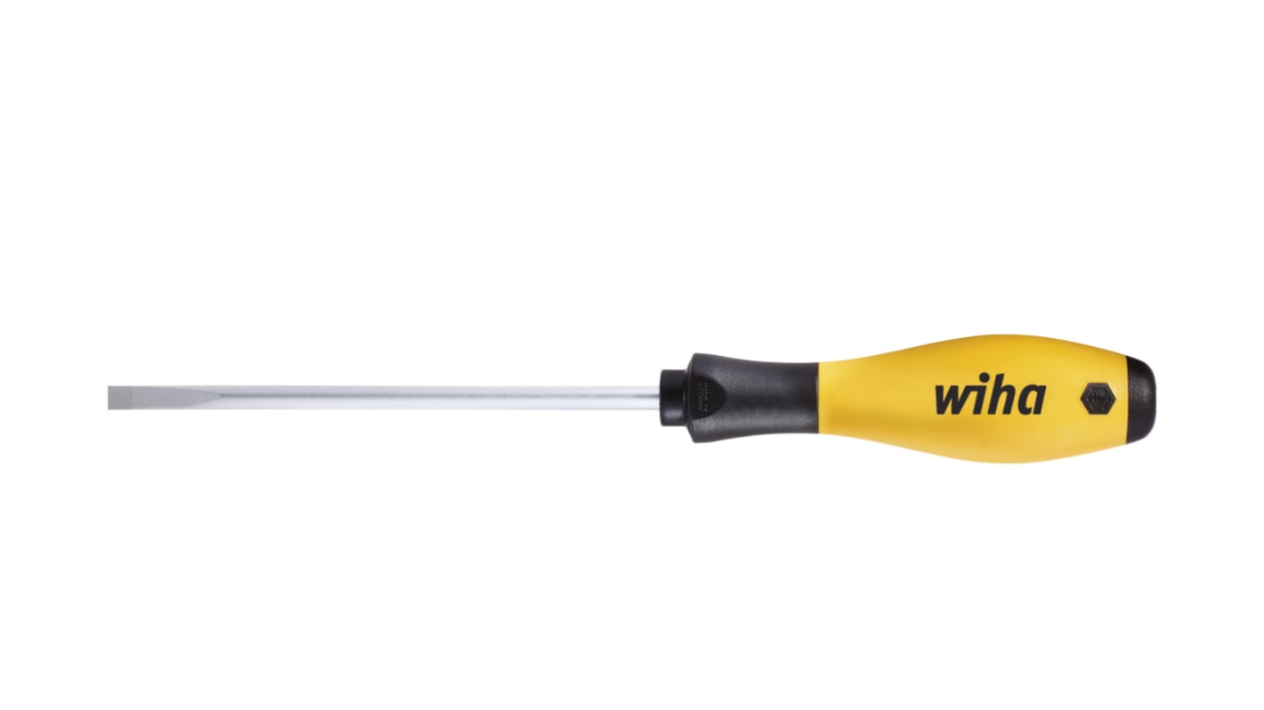 Wiha Slotted  Screwdriver, 2.5 mm Tip, 75 mm Blade, 179 mm Overall