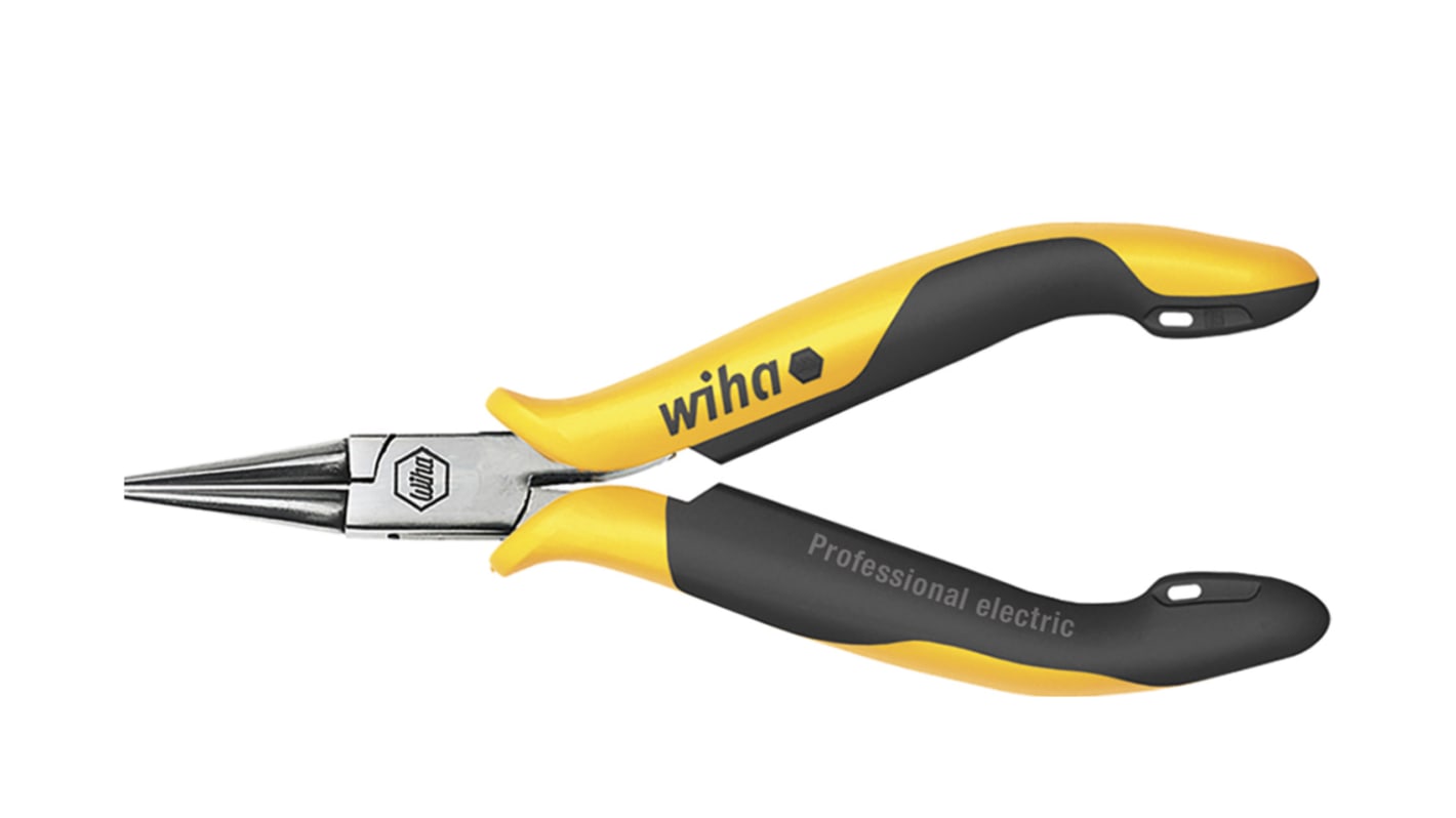 Wiha 26804 Round Nose Pliers, 120 mm Overall, Flat Tip