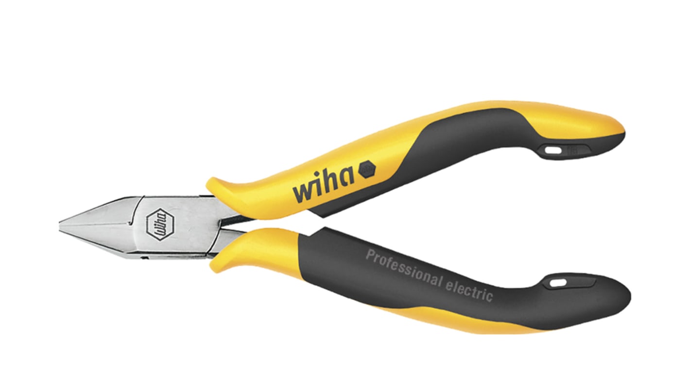 Wiha 26821 Side Cutters, 115 mm Overall, Flat Tip