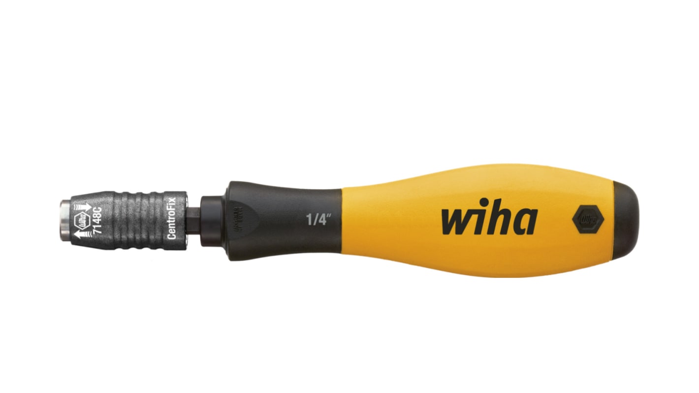 Wiha Bit Holder Screwdriver, 1/4 in Tip, 38 mm Blade, 148 mm Overall