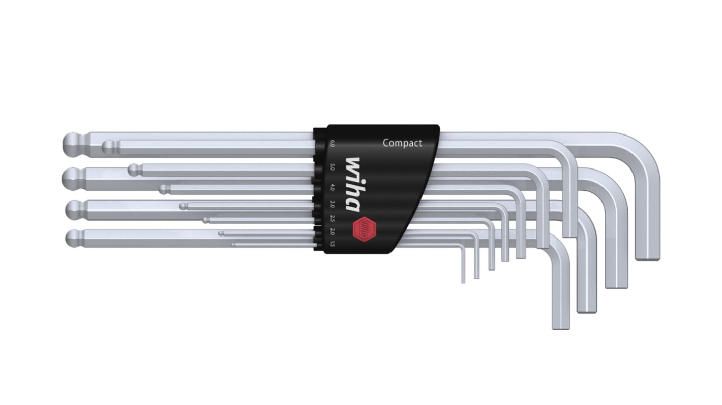 Wiha metrisch  Innensechskant-Schlüssel, Satz 11-teilig 1.5 → 10mm L-Form