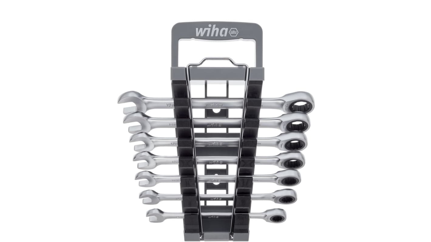 Wiha 30390 Series 7-Piece Ring Spanner Set, 9, 10, 11, 12, 13, 14, 15, Chrome Vanadium Steel