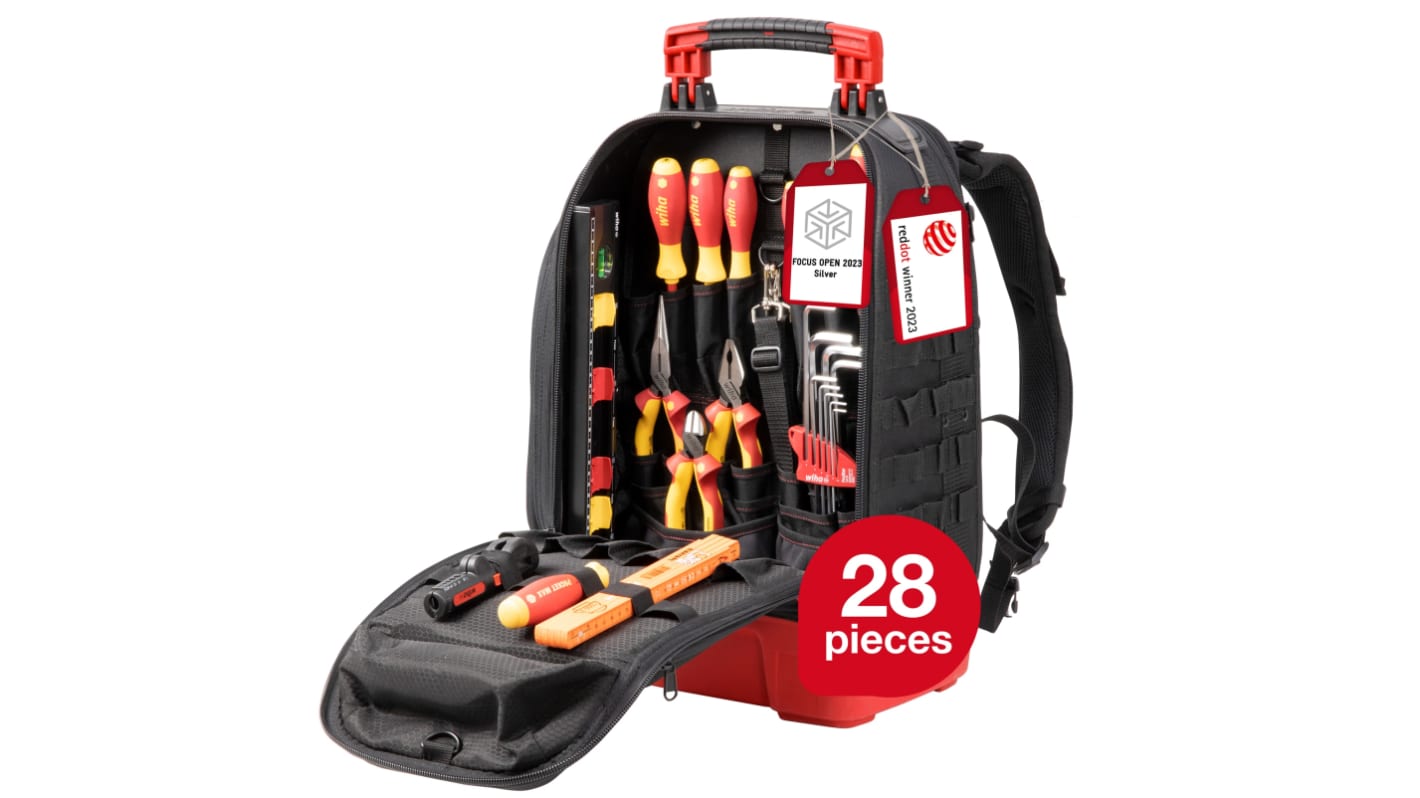 Wiha 27 Piece Tool Backpack Electric Tool Kit with Bag, VDE Approved