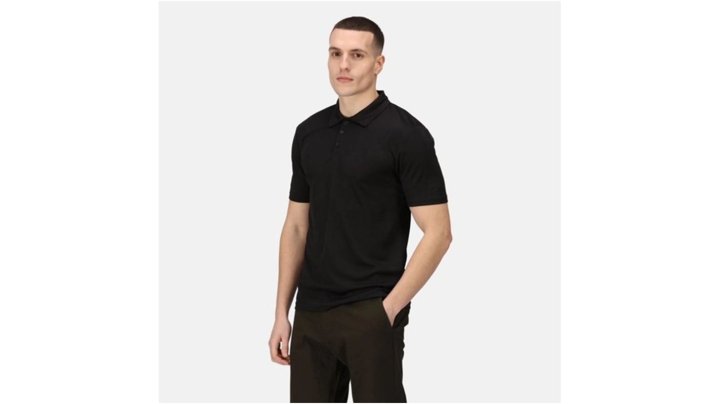 Regatta Professional TRS196 Polohemd, 100 % Polyester Schwarz, Größe 48