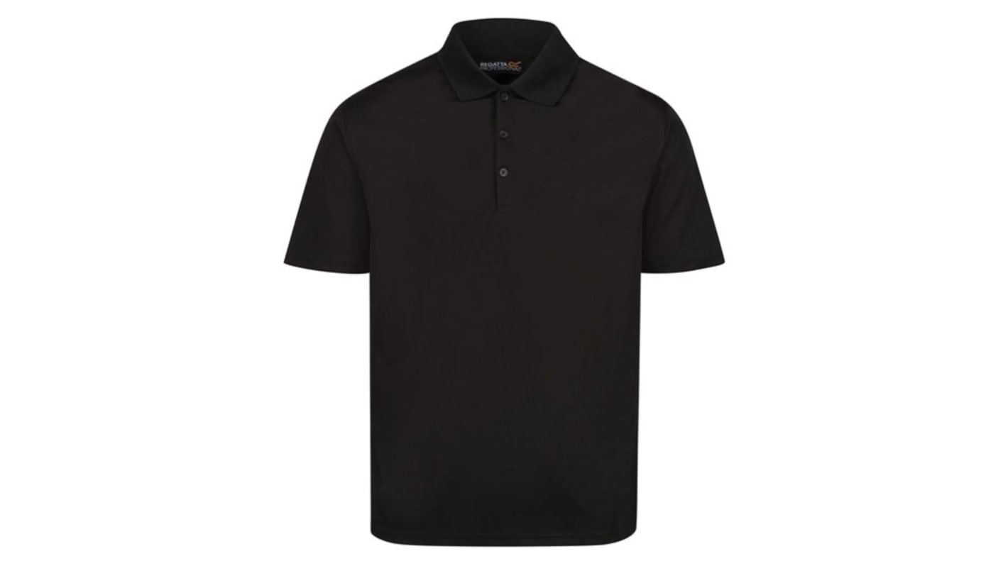 Regatta Professional TRS224 Black 100% Polyester Polo Shirt, UK- XS, EUR- 46