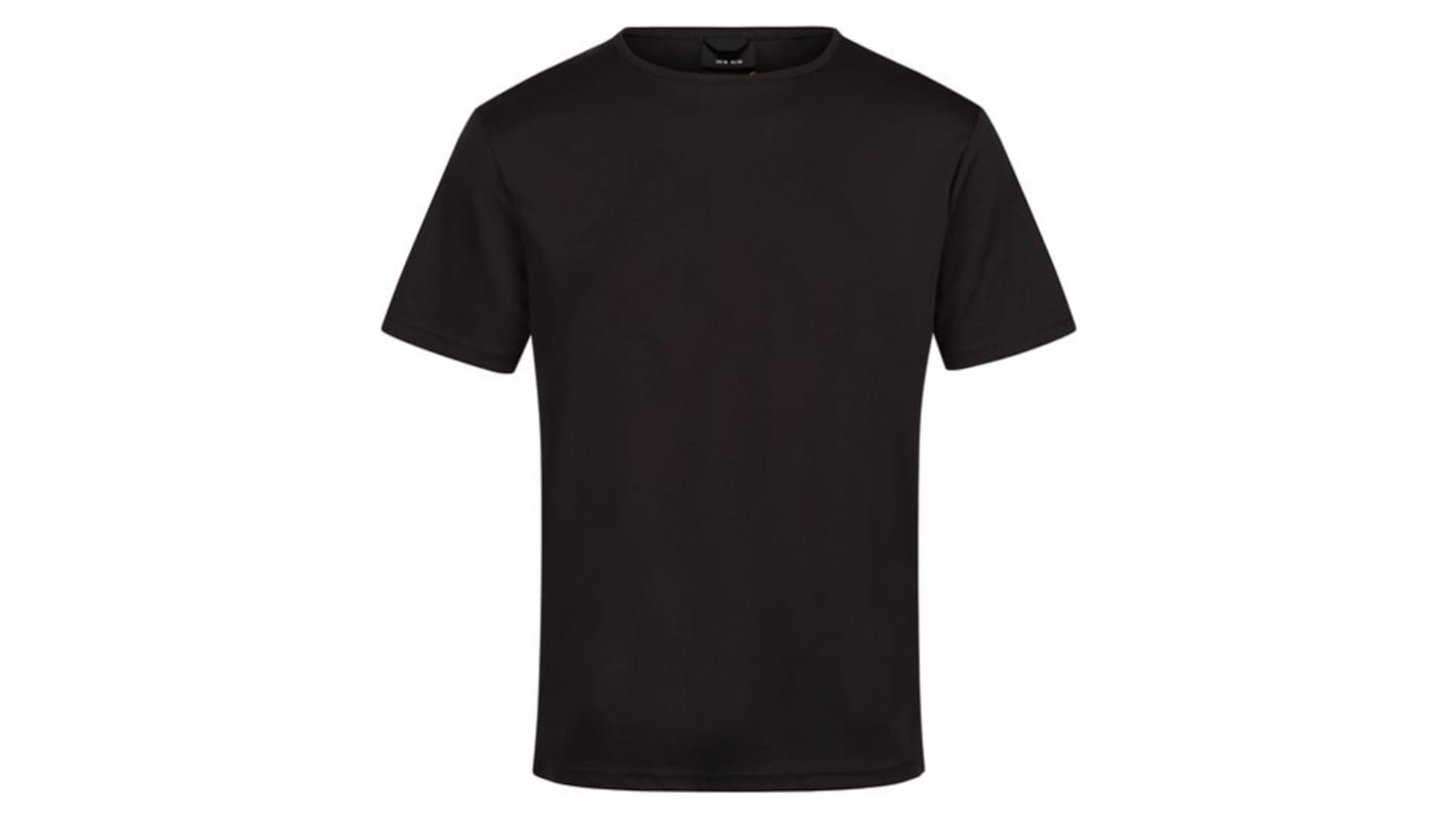 Regatta Professional Black 100% Polyester Short Sleeve T-Shirt, UK- XS, EUR- 46