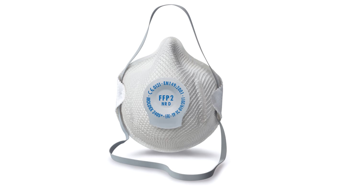 Moldex Moldex 2405 Classic Series Disposable Respirator for General Purpose Protection, FFP2, Valved, Moulded, 20Each