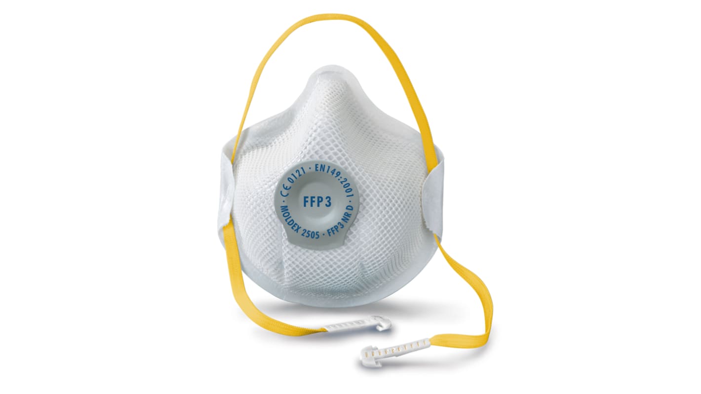 Masque respiratoire jetable Moldex FFP3 série Moldex Smart, avec soupape, Bleu, Blanc