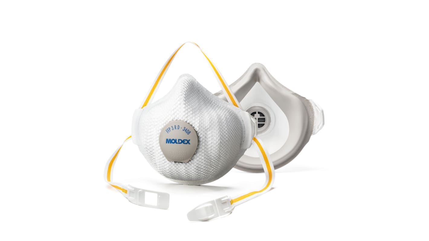 Moldex AIR PLUS Series Disposable Respirator for General Purpose Protection, FFP3, Valved, Moulded, 5Each per Package