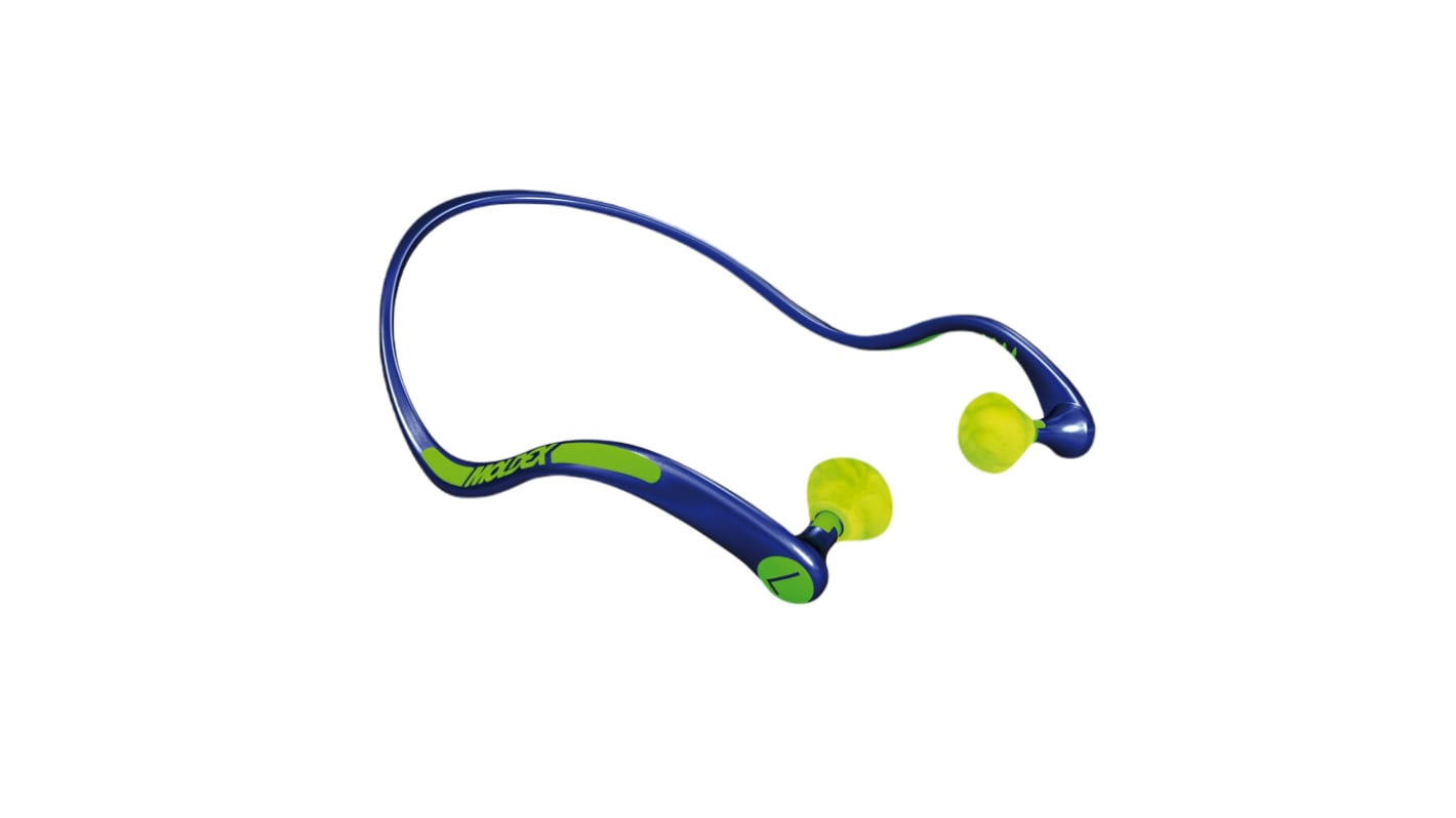 Bouchons d'oreilles  pour arceau réutilisables Moldex WaveBand 27dB Bleu, Jaune x 8Chacun paires