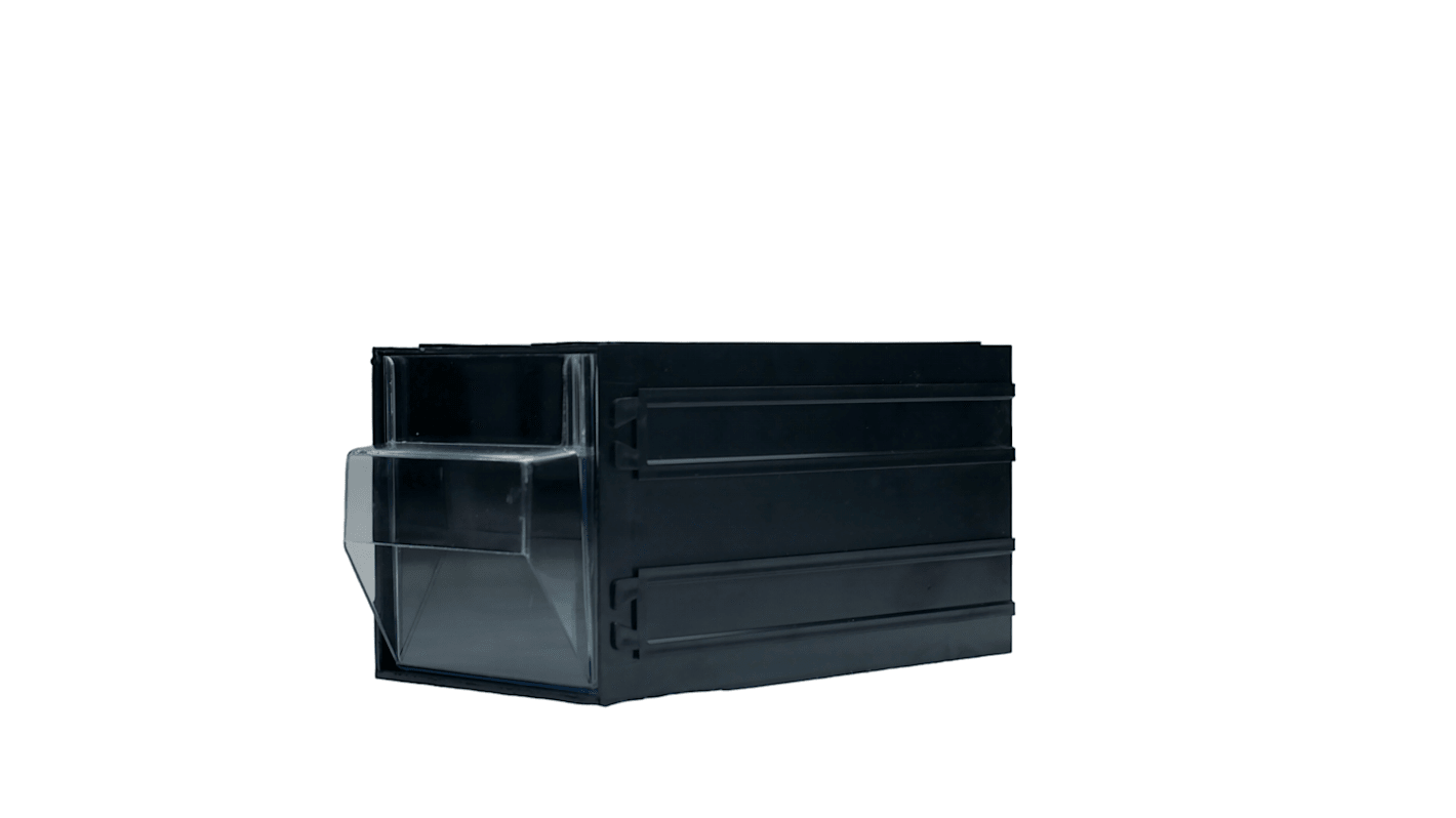 RS PRO 1 Drawer Unit, Polystyrene, 112mm x 112mm x 133mm, Black, Transparent