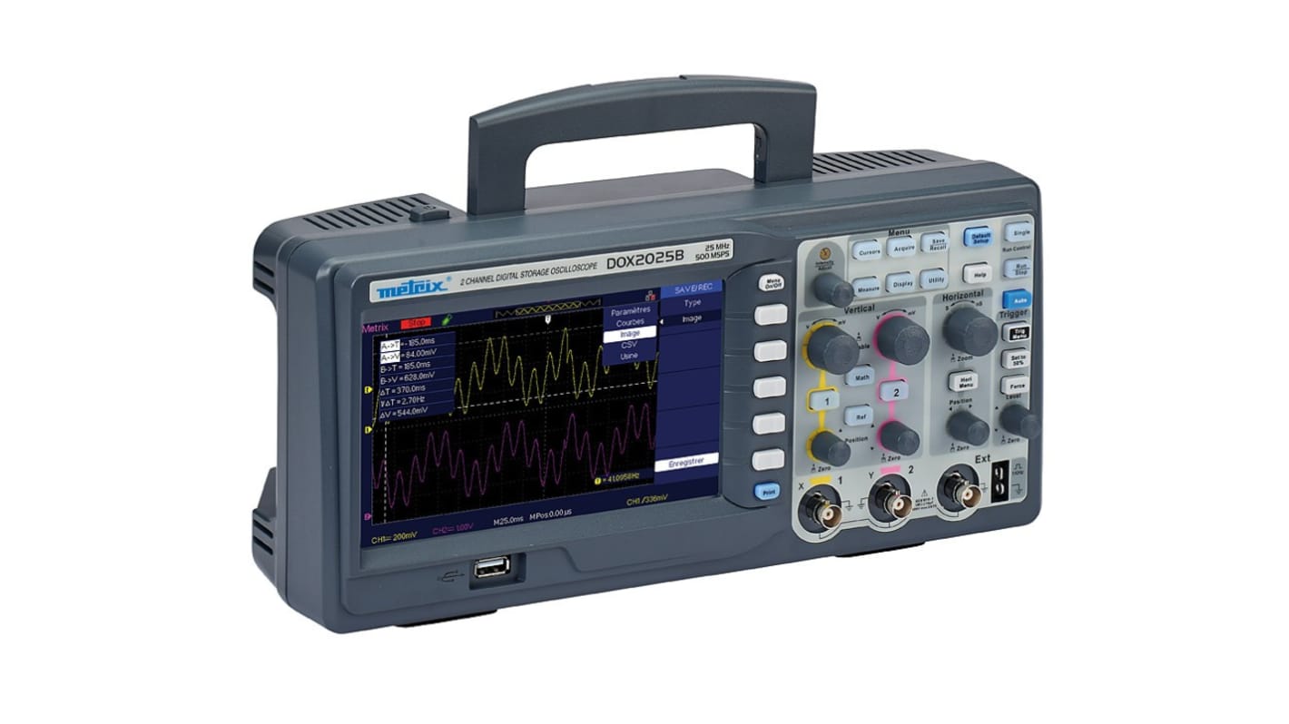 Metrix DOX2025B DOX 2000B Series Digital Bench Oscilloscope, 2 Analogue Channels, 25MHz - UKAS Calibrated