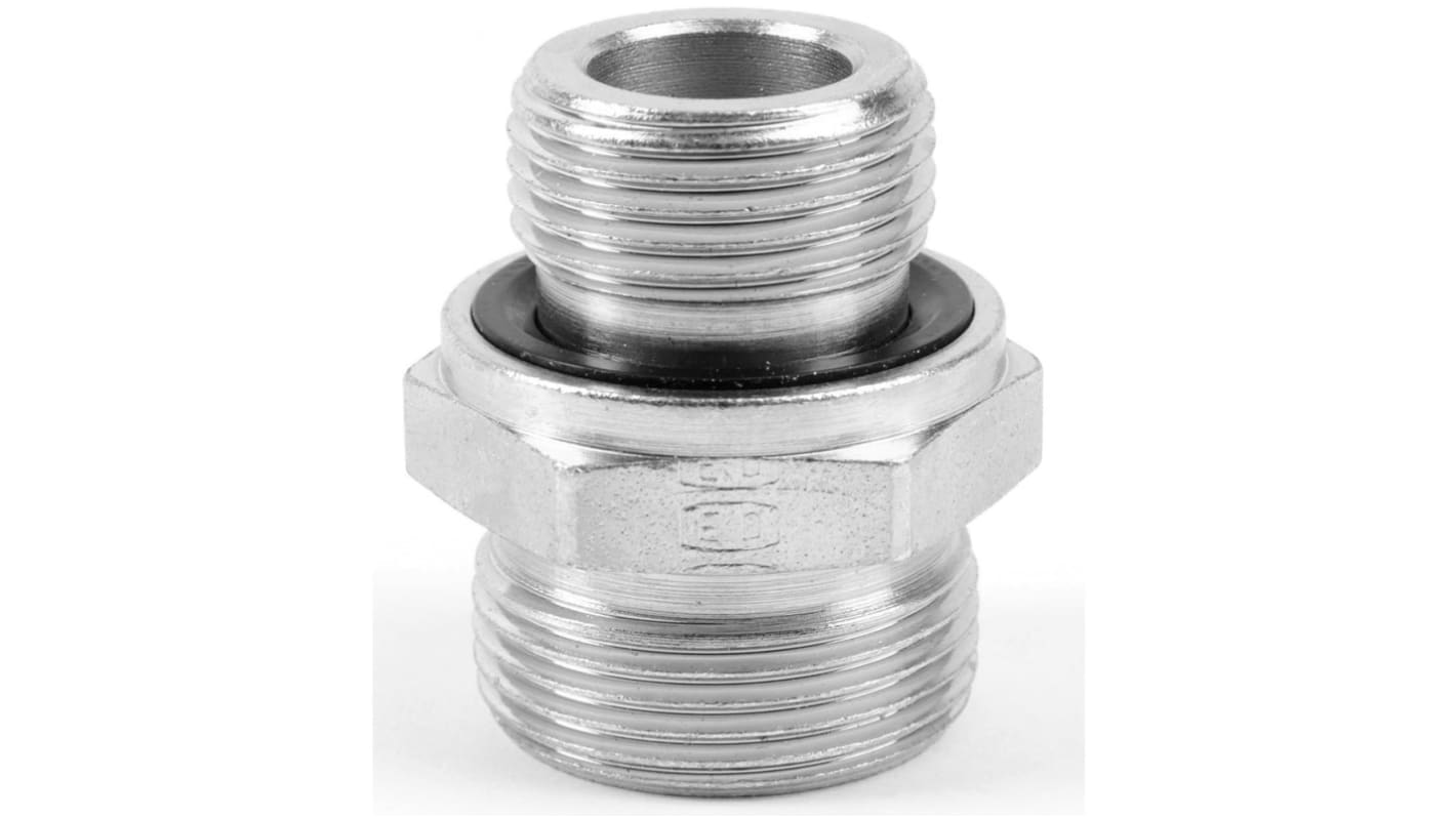 Racor hidráulico, Parker, GE04LLREDCF, Connector A Cono macho de 24°, Connector B Macho G 1/8