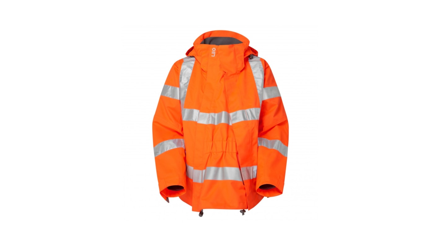 Hi Visジャケット Leo Workwear レディス L オレンジ 通気性、Hi-Vis、防水性 JL04/EX01-O