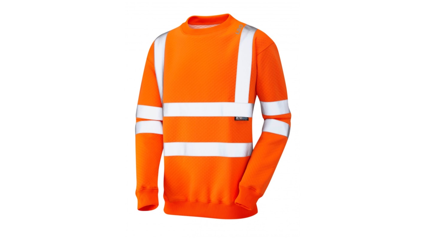 Sudadera de trabajo Leo Workwear de color Naranja, talla M, para , Unisex, serie SS05-O-LEO, Algodón, poliéster