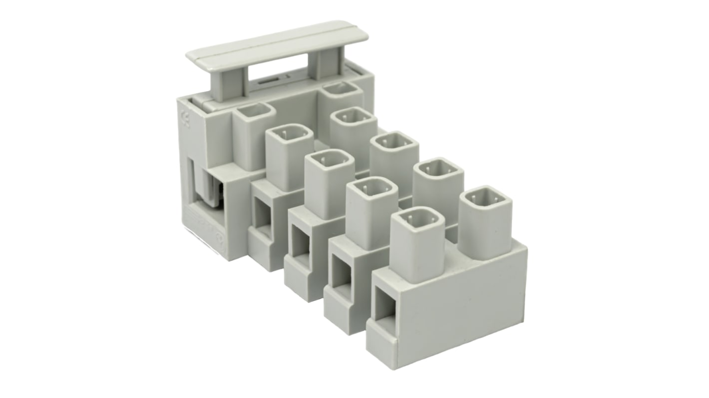 CAMDENBOSS CFTBN Series Fused Terminal Block, 5-Way, 13A, 25 mm Wire, Screw Termination