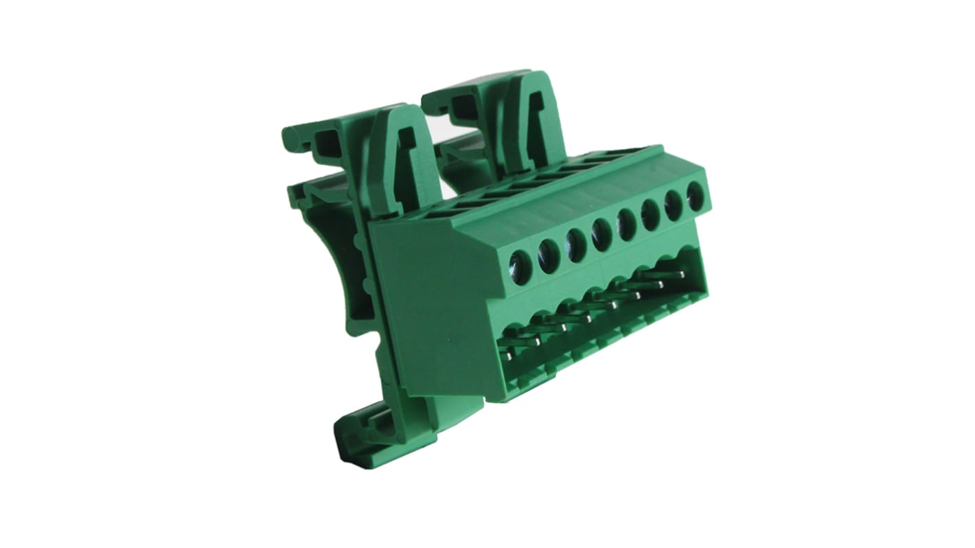 CAMDENBOSS CTBPD96VJ Series Green DIN Rail Terminal Block, 1.5mm², Pluggable Termination