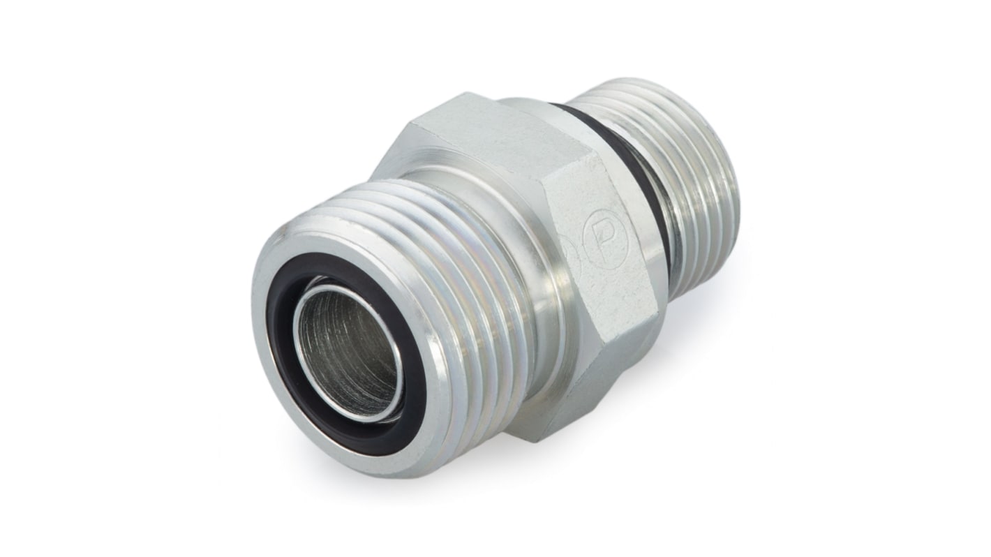 Racor hidráulico, Parker, 8F42EDMLOS, Connector A 12 mm, Connector B BSPP 1/2