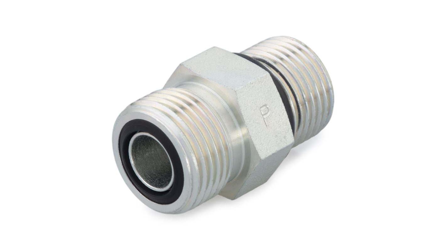 Racor hidráulico, Parker, 8F5OMLOS, Connector A 12 mm, Connector B Macho 3/4-16 in