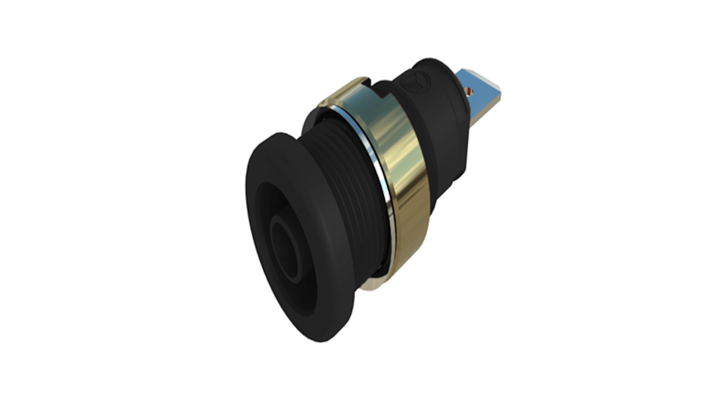 Hirschmann Test & Measurement Grey Male Banana Connector, 4 mm Connector, Tab Termination, 32A, 1kV, Gold Plating