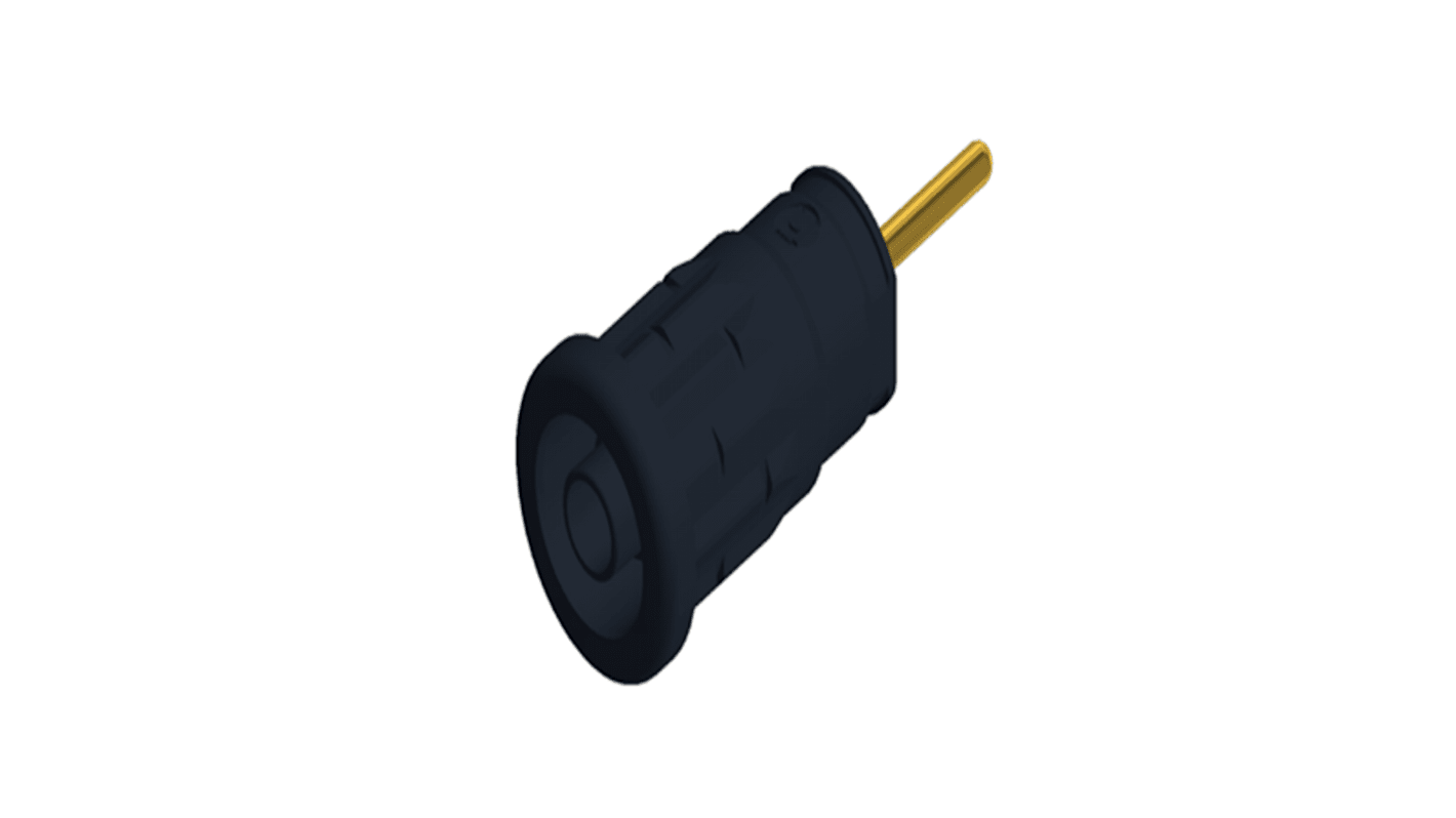 Conector banana Hembra, 24A, 1kV, Contacto Oro, Verde