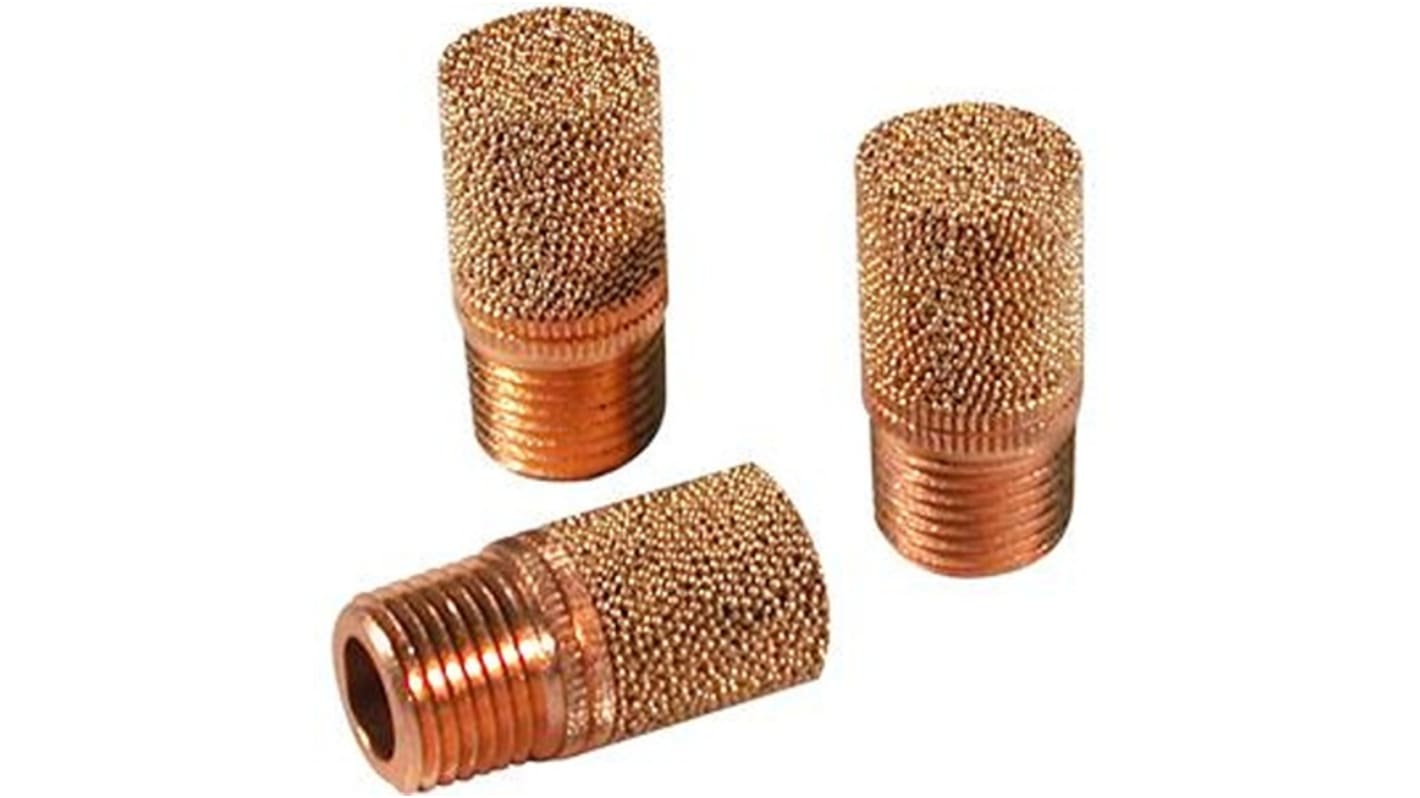 SMC AN Copper Alloy, Phosphor Bronze Pneumatic Silencer, Threaded, R 1/8