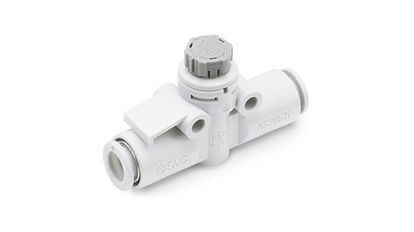 10 Pièces SMC AS1002F-04 Régulateurs De Débit Pneumatique - Tuyau 4 Mm, Type En Ligne - Neufs