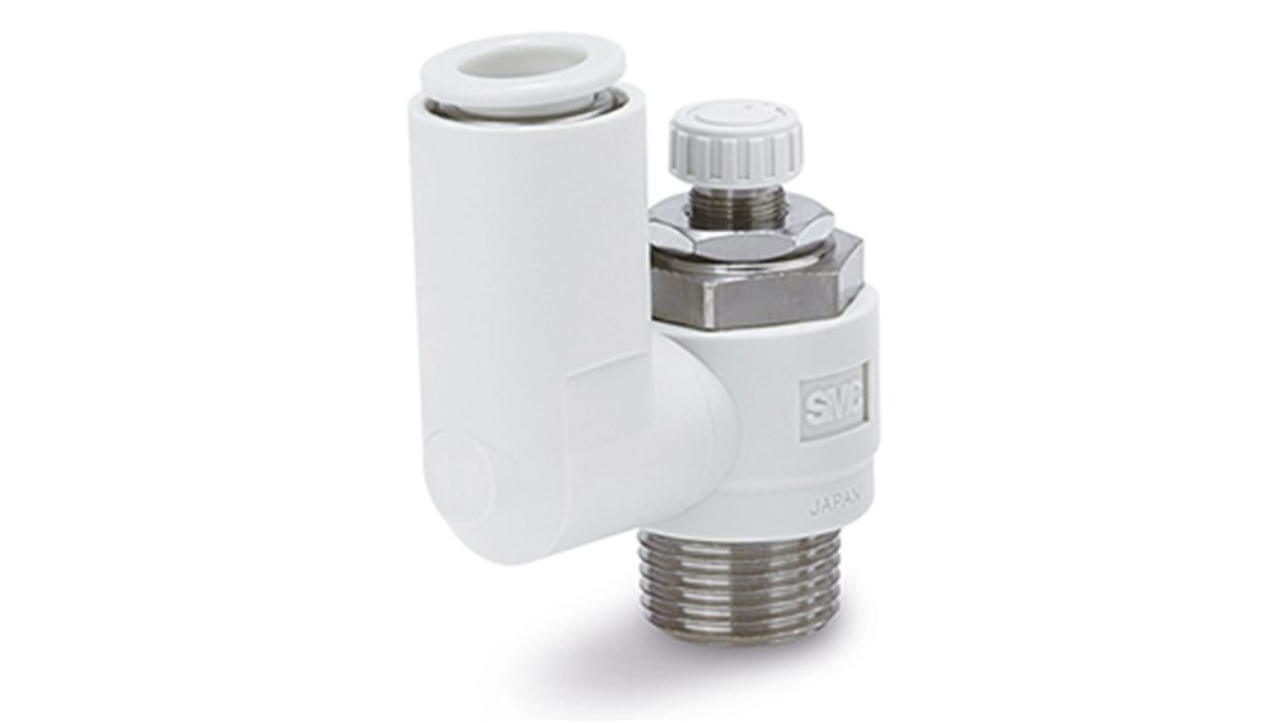 SMC AS Series One-touch Fitting, R 1/4 to Push In 8 mm, Threaded-to-Tube Connection Style