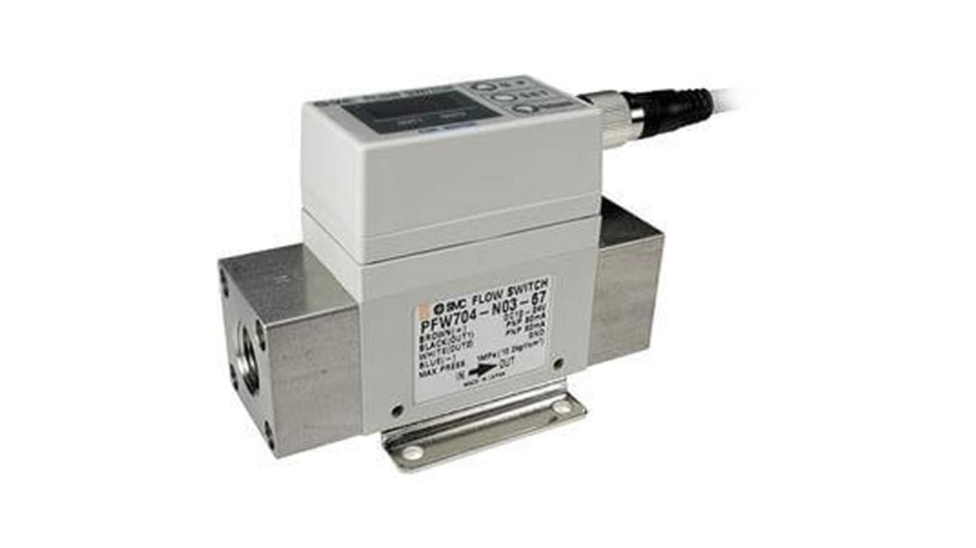 SMC PF2W Series Digital Flow Switch Flow Switch for Water, 2 L/min Min, 16 L/min Max