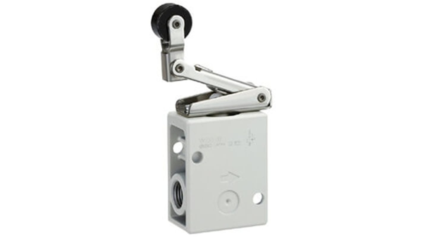 Valvola meccanica SMC, 3-port Valve, con Selettore a rotazione, G 1/4